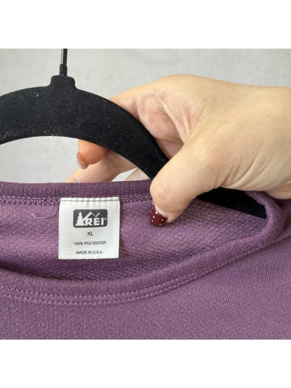 REI Shirt Girls XL Purple Long Sleeve Crew Neck Lightweight Base Layer Top